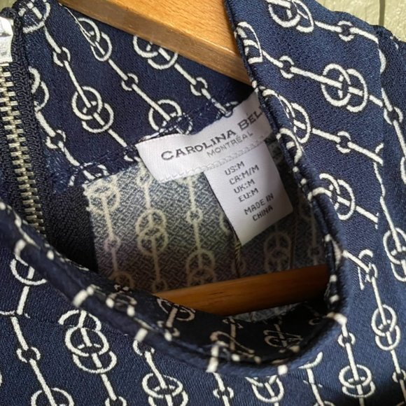 Chain Link Navy Blue Blouse - Picture 4 of 7